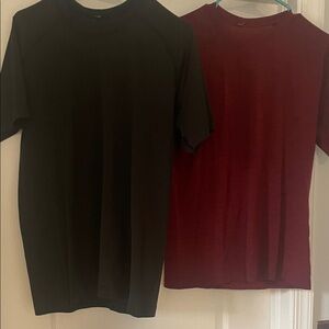 Men's Black and Red T-Shirt Set